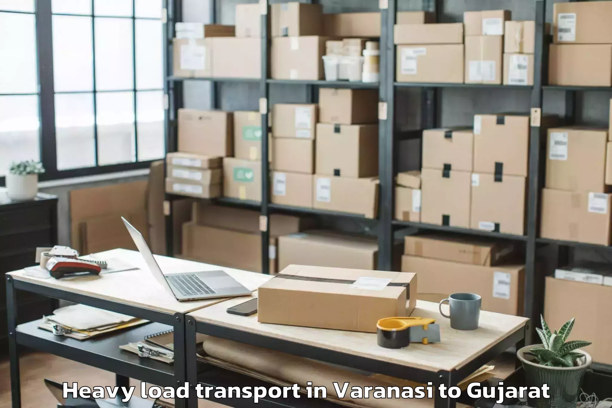 Easy Varanasi to Bhiloda Heavy Load Transport Booking